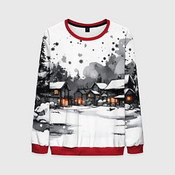 Мужской свитшот Белый заснеженный город