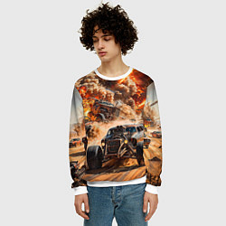 Свитшот мужской Mad Max - explosion cars, цвет: 3D-белый — фото 2