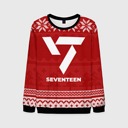 Свитшот мужской Новогодний Seventeen, цвет: 3D-черный