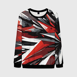 Свитшот мужской Чёрно-красно-белая абстракция, цвет: 3D-черный