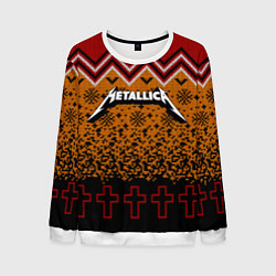 Свитшот мужской Metallica christmas ugly sweater, цвет: 3D-белый