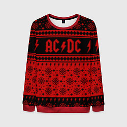 Свитшот мужской ACDC christmas sweater, цвет: 3D-красный