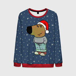 Свитшот мужской Новогодний чиловый парень, цвет: 3D-красный
