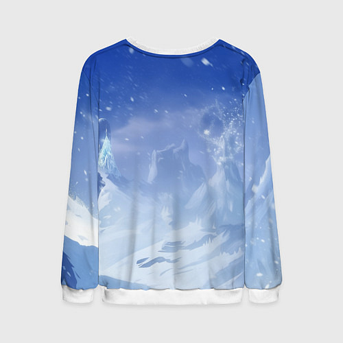 Мужской свитшот Эльза из Холодного сердца / 3D-Белый – фото 2