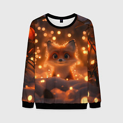 Мужской свитшот Лисичка в желтых огоньках