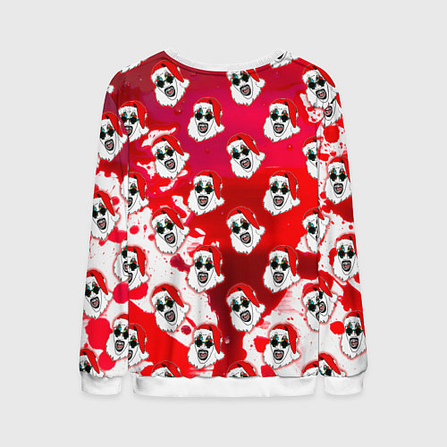 Мужской свитшот Funny Santa clown Art in blood / 3D-Белый – фото 2