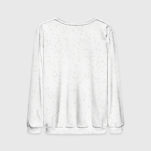 Мужской свитшот Дед Мороз выглядывает из дыры в стене / 3D-Белый – фото 2