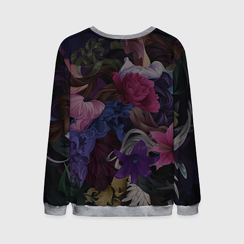 Мужской свитшот Дед мороз в цветах / 3D-Меланж – фото 2