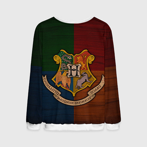 Мужской свитшот Hogwarts emblem / 3D-Белый – фото 2