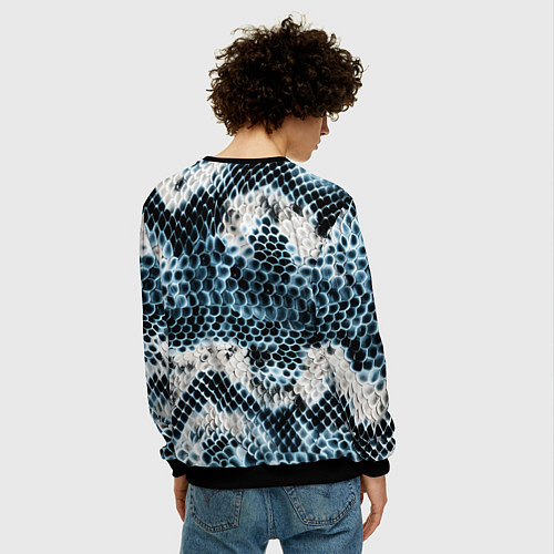 Мужской свитшот Змеиный тренд / 3D-Черный – фото 4