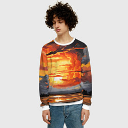 Свитшот мужской Багровый закат, цвет: 3D-белый — фото 2