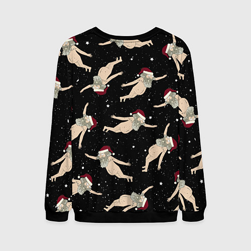 Мужской свитшот Рик и Морти новогодний паттерн / 3D-Черный – фото 2