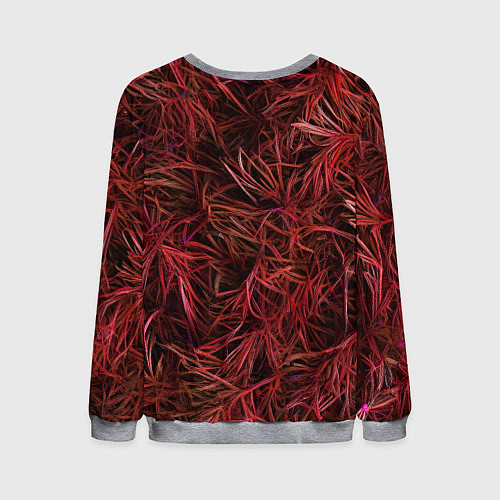 Мужской свитшот Красная трава на чёрном фоне / 3D-Меланж – фото 2