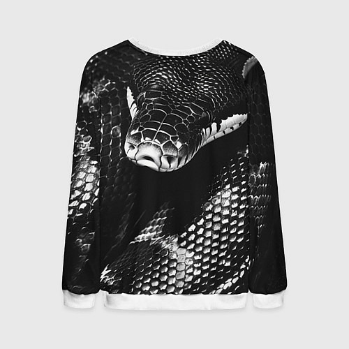 Мужской свитшот Черно-белая змея / 3D-Белый – фото 2