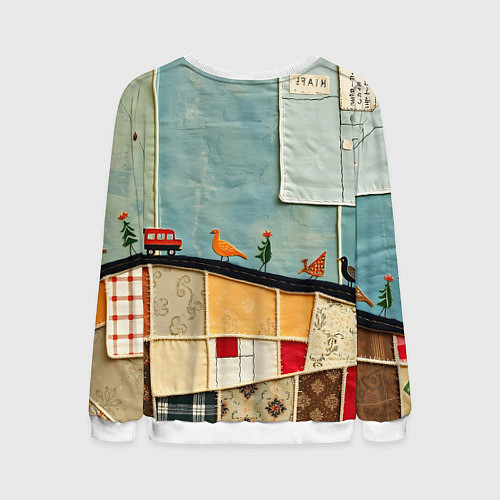 Мужской свитшот Детский пэчворк / 3D-Белый – фото 2