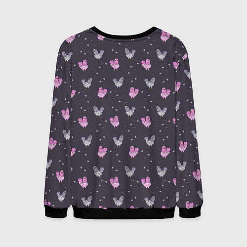 Мужской свитшот Голуби и семечки на темном / 3D-Черный – фото 2