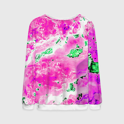 Мужской свитшот Розово-зелёная абстракция / 3D-Белый – фото 2