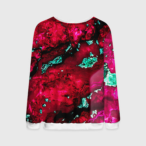 Мужской свитшот Абстракция красно-голубая / 3D-Белый – фото 2