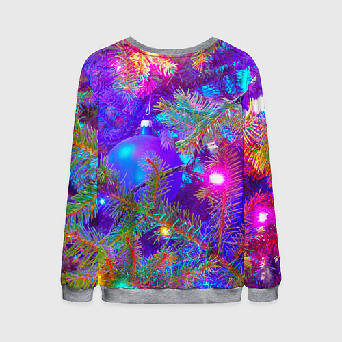 Мужской свитшот Новогоднее свечение гирлянд / 3D-Меланж – фото 2