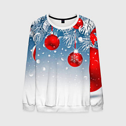 Мужской свитшот Ёлочные ветви с игрушками