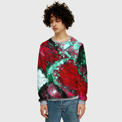 Свитшот мужской Голубой минерал в красном камне, цвет: 3D-меланж — фото 2