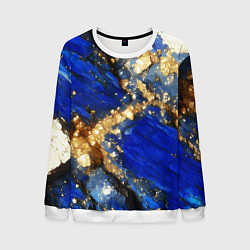 Свитшот мужской Золотой минерал в синем камне, цвет: 3D-белый