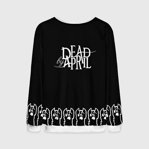 Мужской свитшот Dead by April: cat rock / 3D-Белый – фото 2