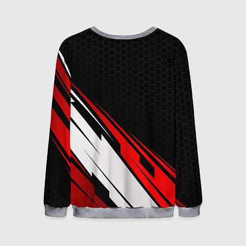 Мужской свитшот Lixiang - красная абстракция / 3D-Меланж – фото 2