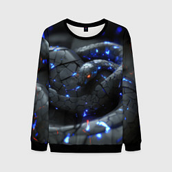 Свитшот мужской Металлическая змея киберпанк, цвет: 3D-черный