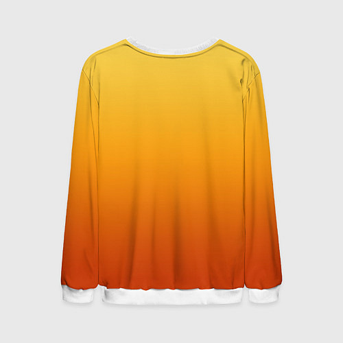 Мужской свитшот Градиент мягкий жёлто-оранжевый / 3D-Белый – фото 2