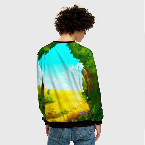 Мужской свитшот Гиппопотамчик / 3D-Черный – фото 4