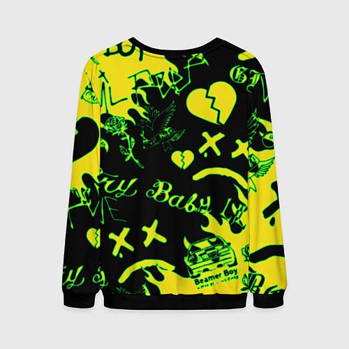 Мужской свитшот Lil Peep кислотные автографы / 3D-Черный – фото 2