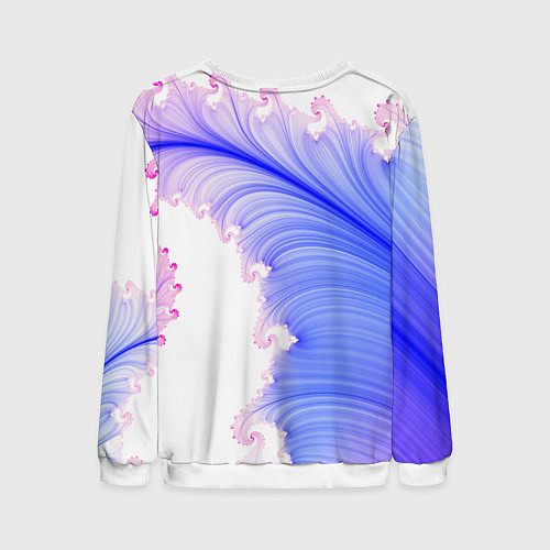 Мужской свитшот Узоры неон фрактал / 3D-Белый – фото 2