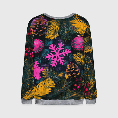 Мужской свитшот Новый год и краски / 3D-Меланж – фото 2