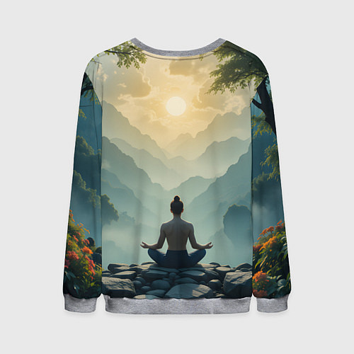 Мужской свитшот Медитация на рассвете / 3D-Меланж – фото 2