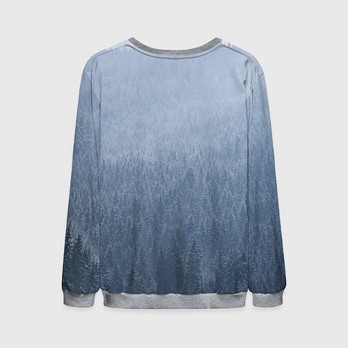 Мужской свитшот Обережный компас рун и северный лес / 3D-Меланж – фото 2