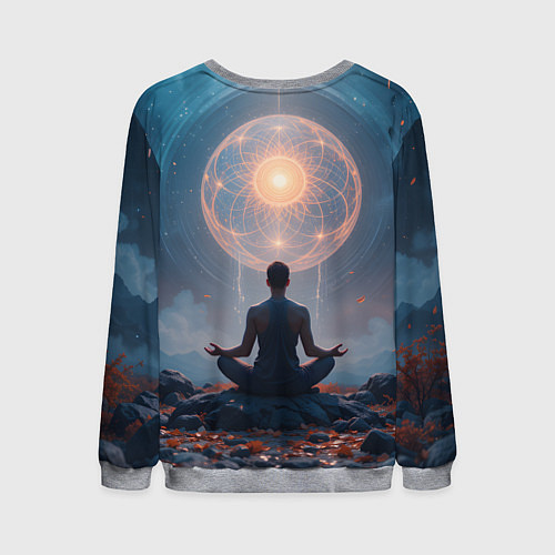Мужской свитшот Ночная медитация / 3D-Меланж – фото 2