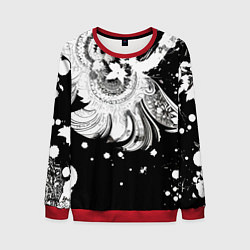 Свитшот мужской Абстрактная экспрессивная композиция, цвет: 3D-красный