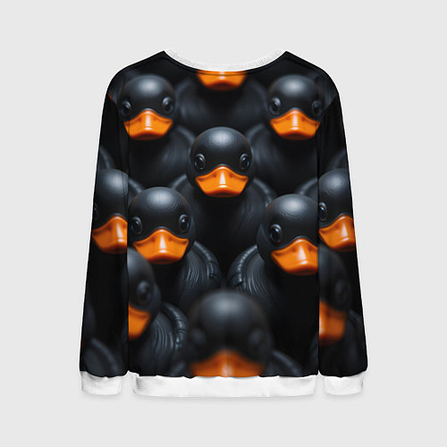 Мужской свитшот Черные уточки / 3D-Белый – фото 2
