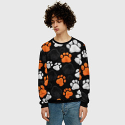 Свитшот мужской Мохнатые лапки, цвет: 3D-черный — фото 2