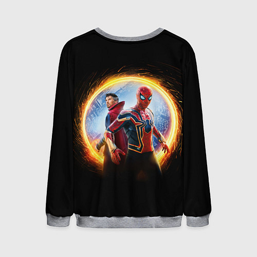 Мужской свитшот Доктор Стрэндж и Человек паук нет пути домой / 3D-Меланж – фото 2
