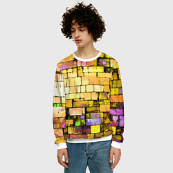 Свитшот мужской Жёлтые кирпичики, цвет: 3D-белый — фото 2