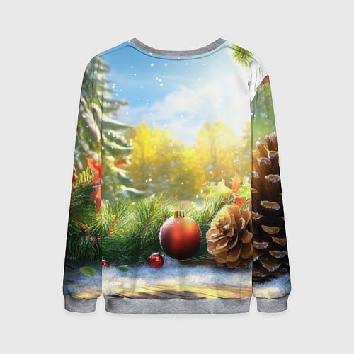 Мужской свитшот Солнечный новый год / 3D-Меланж – фото 2