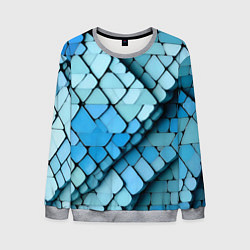 Свитшот мужской Синие рельефные плитки, цвет: 3D-меланж