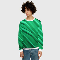 Свитшот мужской Зелёный пластик, цвет: 3D-белый — фото 2