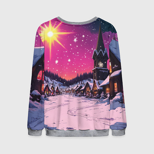 Мужской свитшот Закат рождества / 3D-Меланж – фото 2