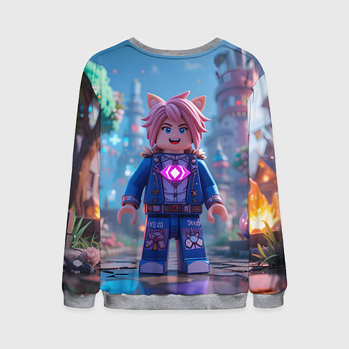 Мужской свитшот Roblox pink hair / 3D-Меланж – фото 2