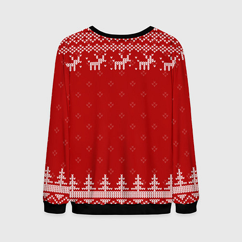 Мужской свитшот Новогодний Fall Out Boy с оленями / 3D-Черный – фото 2