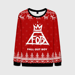 Мужской свитшот Новогодний Fall Out Boy с оленями