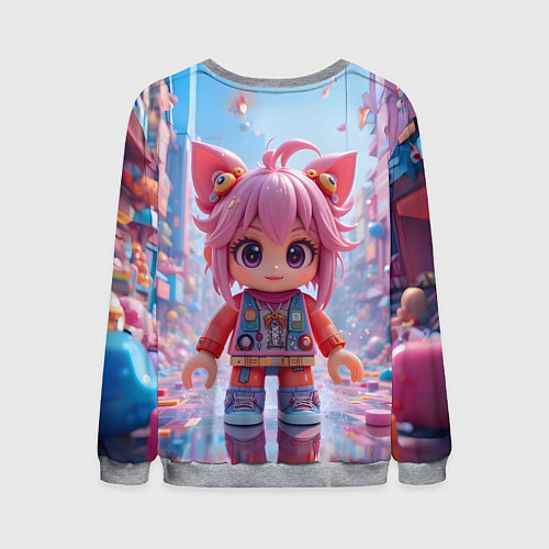 Мужской свитшот Роблокс хорошенький человечек / 3D-Меланж – фото 2
